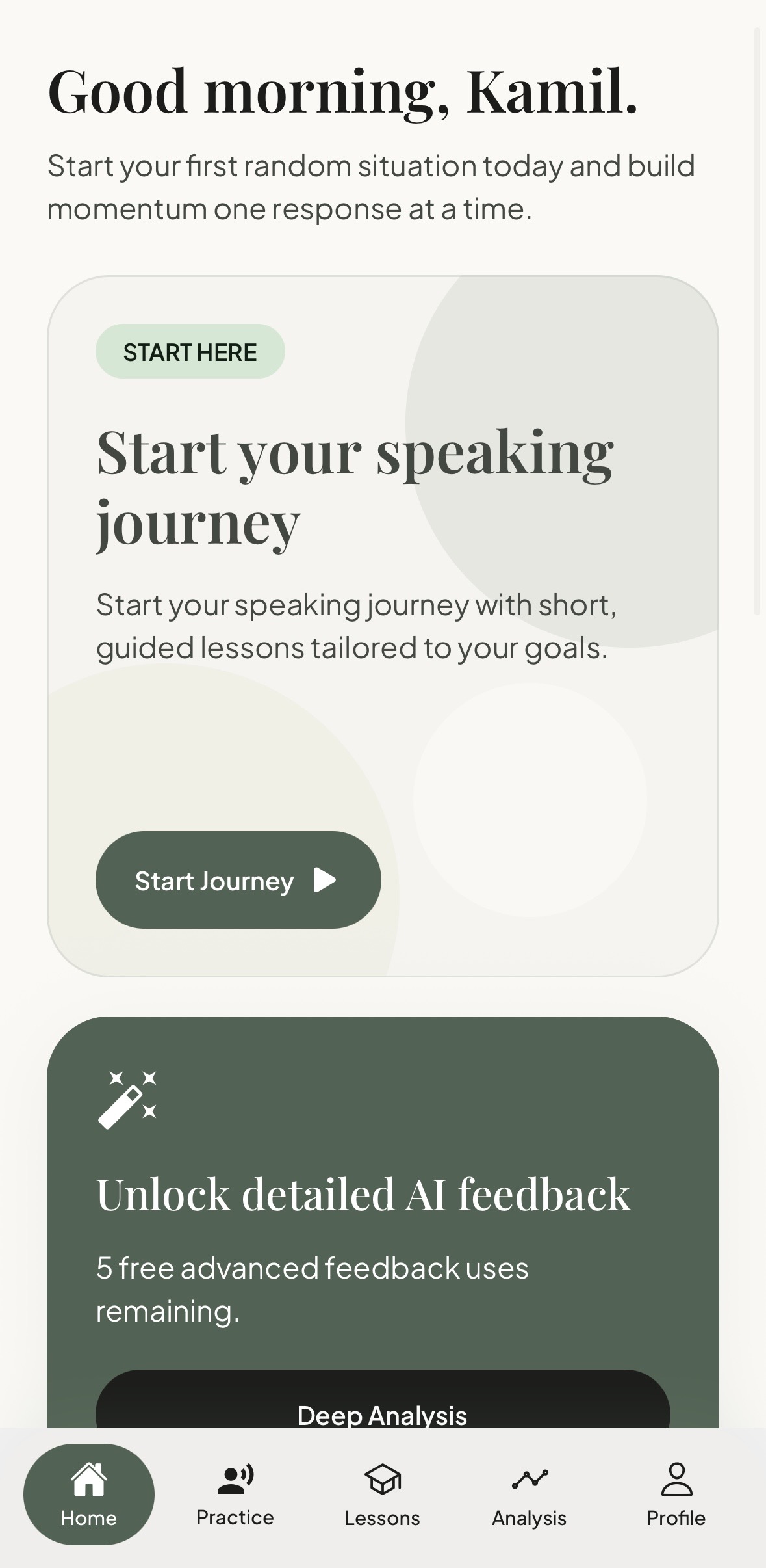 Expressly mobile app feedback screen