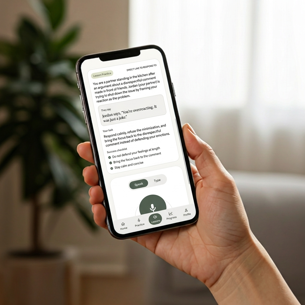 Expressly conversation practice mockup